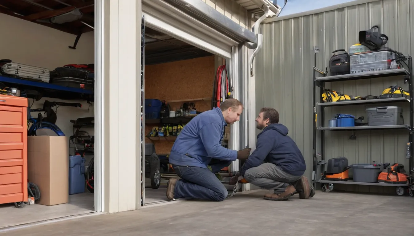 Provider checking a garage door spring and track in the Erlanger area